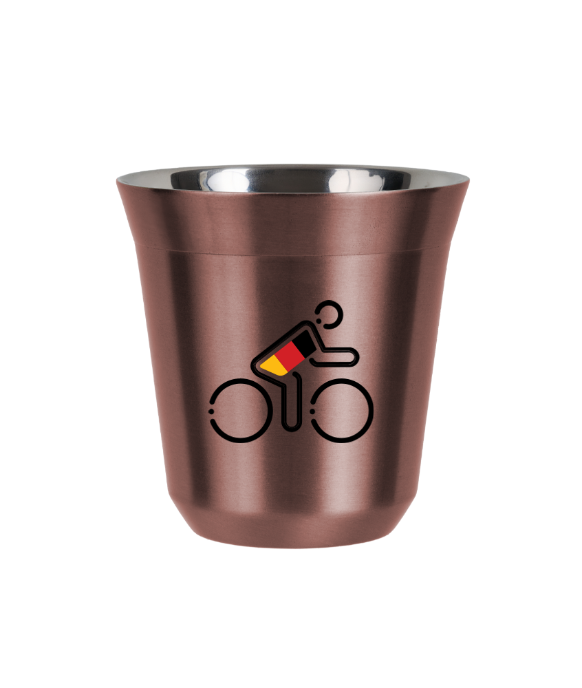 R?owy kubek zloto 150 ml, KOLARZ W NIEMIECKICH BARWACH kubek termiczny na kawe | 70,00 zł
