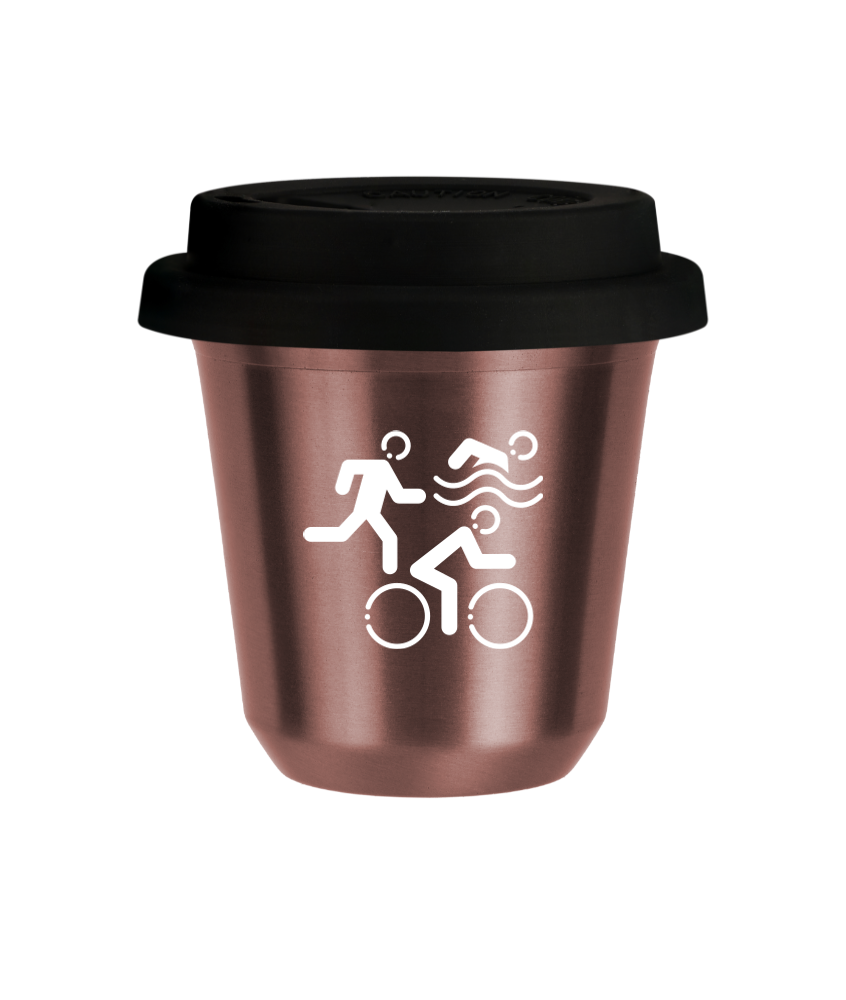 R?owy kubek zloto 150 ml, SPORTY (bialy) z pokrywka czarna kubek termiczny na kawe | 75,00 zł