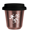 R?owy kubek zloto 150 ml, SPORTY (bialy) z pokrywka czarna kubek termiczny na kawe | 75,00 zł