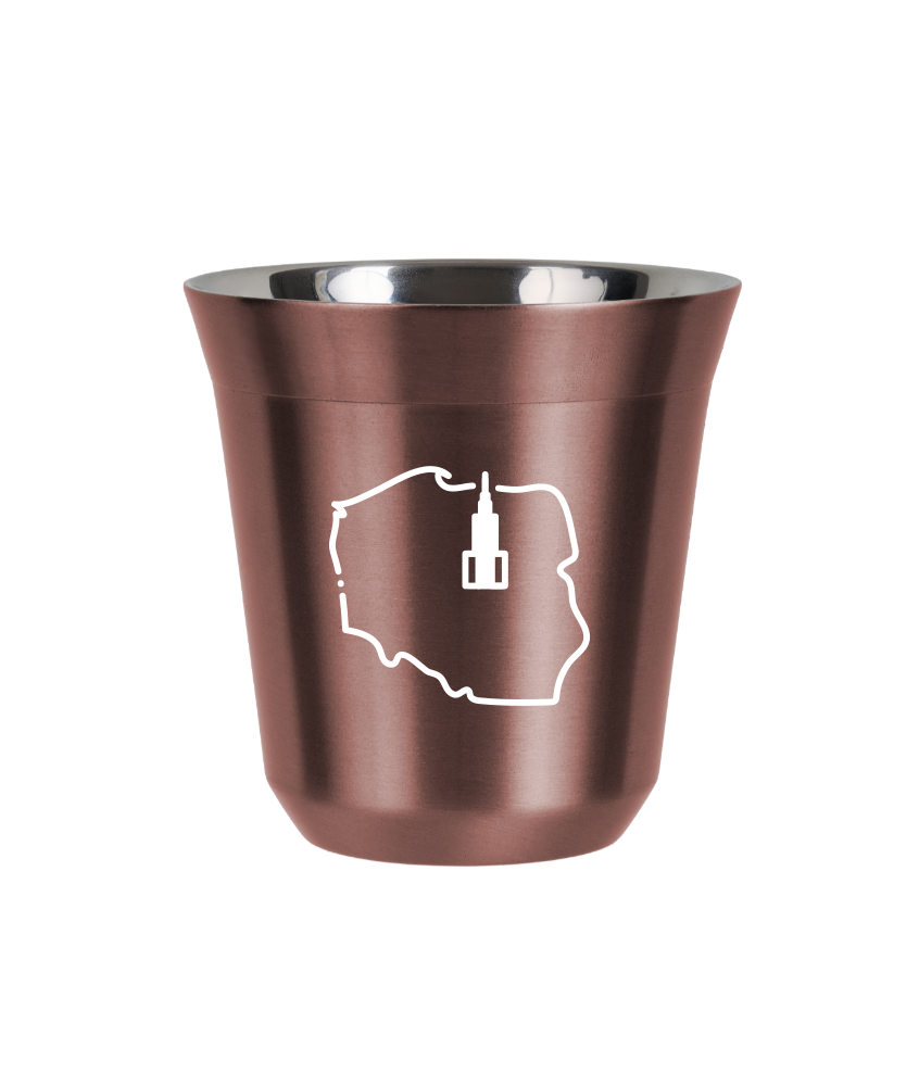 R?owy kubek zloto 150 ml, POLSKA (bialy) kubek termiczny na kawe | 70,00 zł