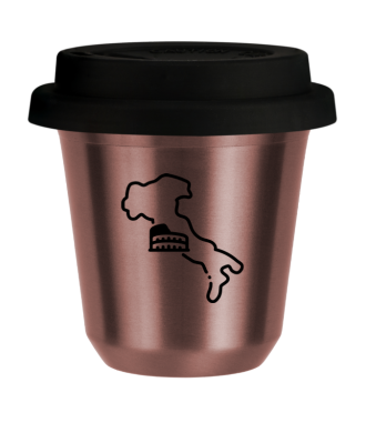 R?owy kubek zloto 150 ml, WLOCHY (czarny) z pokrywka czarna