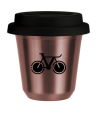 R?owy kubek zloto 150 ml, ROWER 1 (czarny) z pokrywka czarna kubek termiczny na kawe | 75,00 zł