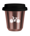 R?owy kubek zloto 150 ml, ROWER 1 (bialy) z pokrywka czarna kubek termiczny na kawe | 75,00 zł