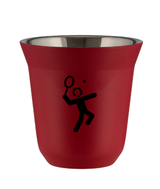 Kubek czerwony mat 150 ml, TENIS 2 (czarny)