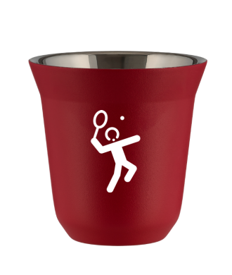 Kubek czerwony mat 150 ml, TENIS 2 (bialy)