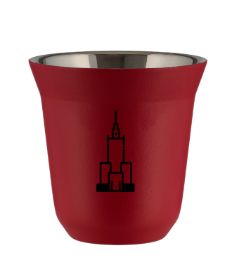Kubek czerwony mat 150 ml, PALAC KULTURY I NAUKI