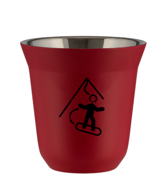 Kubek czerwony mat 150 ml, SNOWBOARD (czarny)