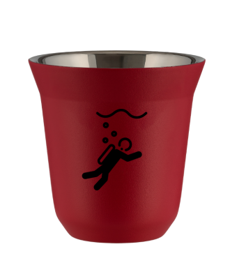 Kubek czerwony mat 150 ml, NURKOWANIE