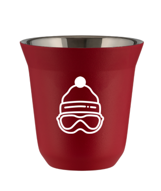 Kubek czerwony mat 150 ml, CZAPKA (bialy)