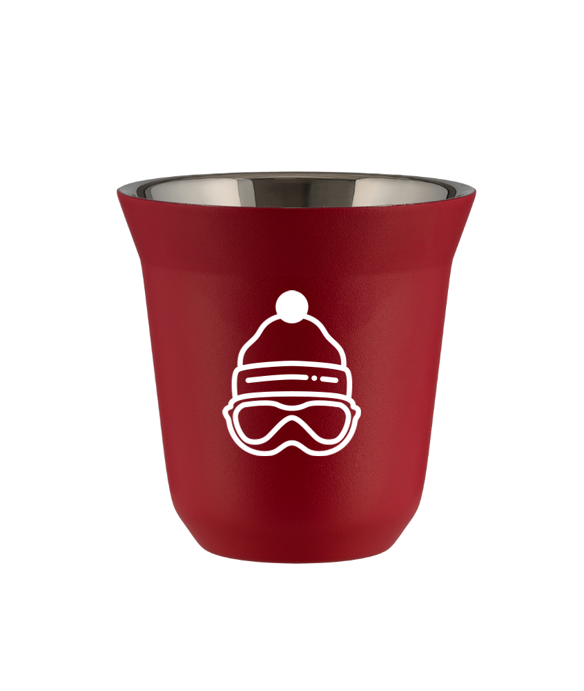 Kubek czerwony mat 150 ml, CZAPKA (bialy) kubek termiczny na kawe | 70,00 zł