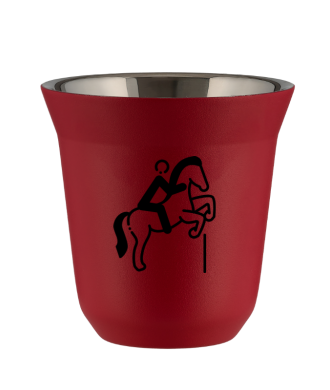 Kubek czerwony mat 150 ml, JEZDZIECTWO 1