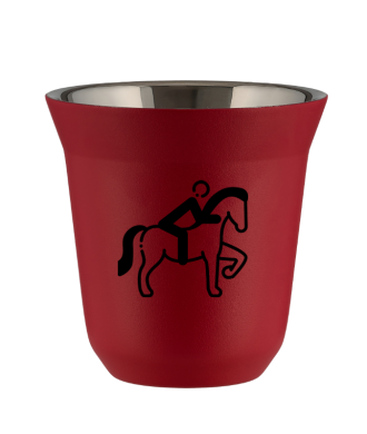 Kubek czerwony mat 150 ml, JEZDZIECTWO 2