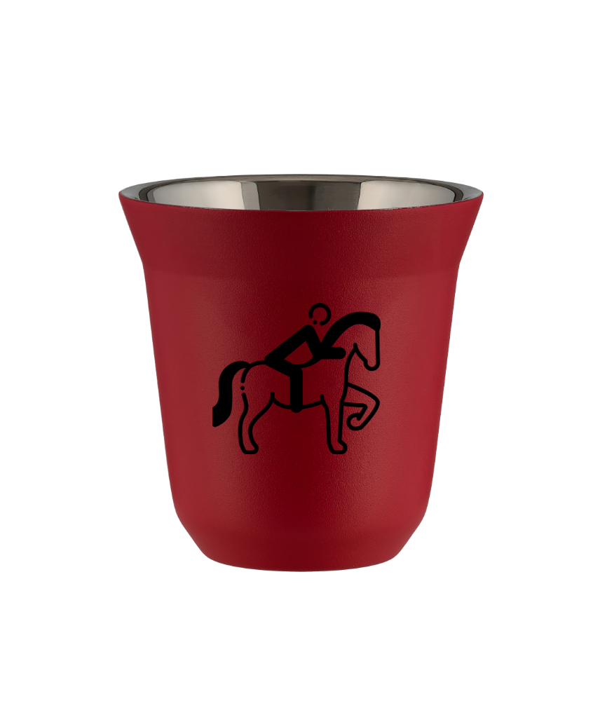 Kubek czerwony mat 150 ml, JEZDZIECTWO 2 (czarny) kubek termiczny na kawe | 70,00 zł