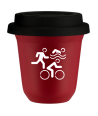 Kubek czerwony mat 150 ml, SPORTY (bialy) z pokrywka czarna kubek termiczny na kawe | 75,00 zł