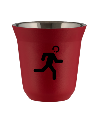 Kubek czerwony mat 150 ml, BIEGACZ