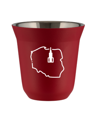 Kubek czerwony mat 150 ml, POLSKA (bialy)