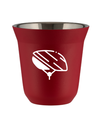 Kubek czerwony mat 150 ml, KASK (bialy)