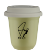 Kubek pistacjowy 150 ml, SPORTY WODNE (czarny) z pokrywka biala kubek termiczny na kawe | 70,00 zł