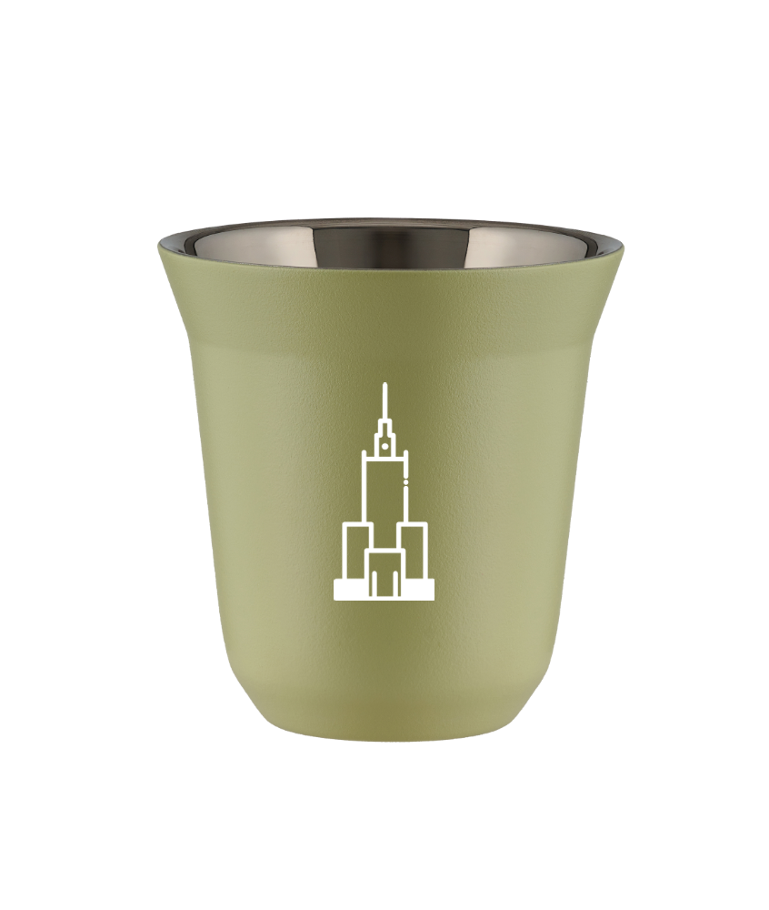 Kubek pistacjowy 150 ml, PALAC KULTURY I NAUKI (bialy) kubek termiczny na kawe | 65,00 zł Kubek pistacjowy 150 ml, PALAC KULTURY I NAUKI (bialy) kubek termiczny na kawe | 65,00 zł
