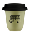 Kubek pistacjowy 150 ml, AUTOBUS (czarny) z pokrywka czarna kubek termiczny na kawe | 70,00 zł