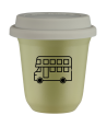 Kubek pistacjowy 150 ml, AUTOBUS (czarny) z pokrywka biala kubek termiczny na kawe | 70,00 zł