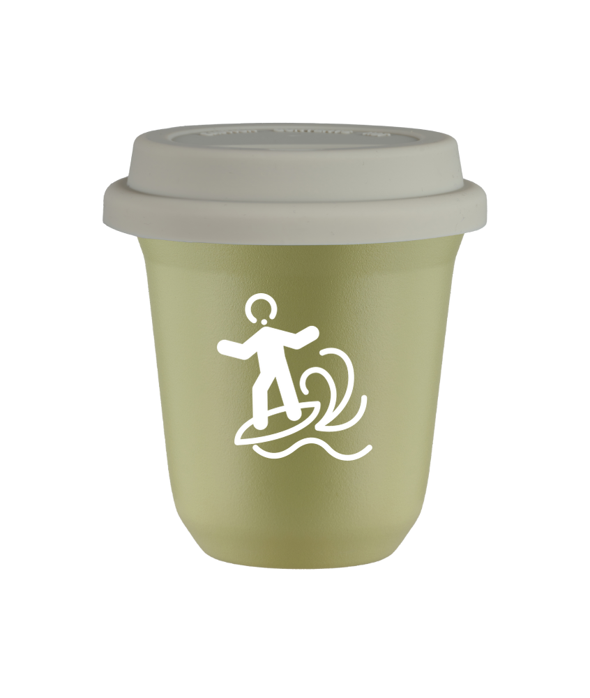 Kubek pistacjowy 150 ml, WINDSURFING (bialy) z pokrywka biala kubek termiczny na kawe | 70,00 zł