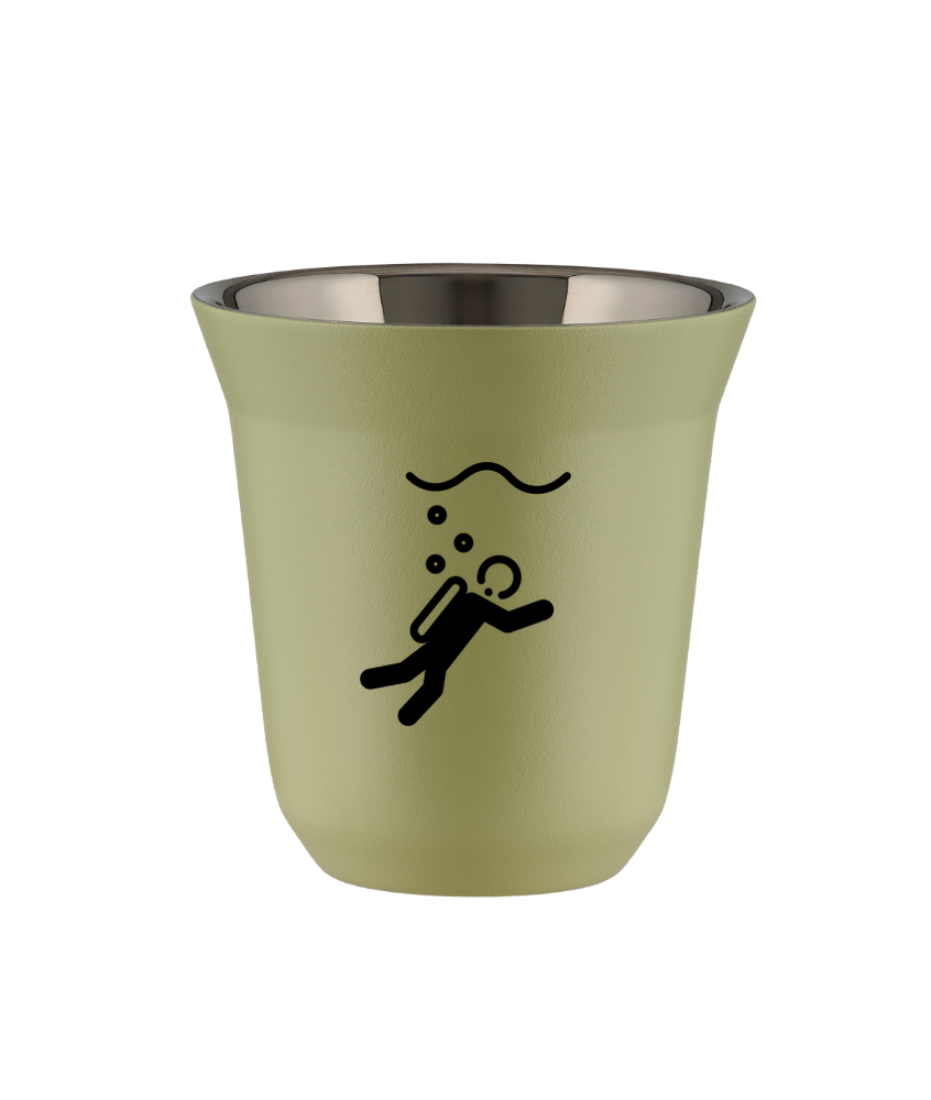 Kubek pistacjowy 150 ml, NURKOWANIE (czarny) kubek termiczny na kawe | 70,00 zł