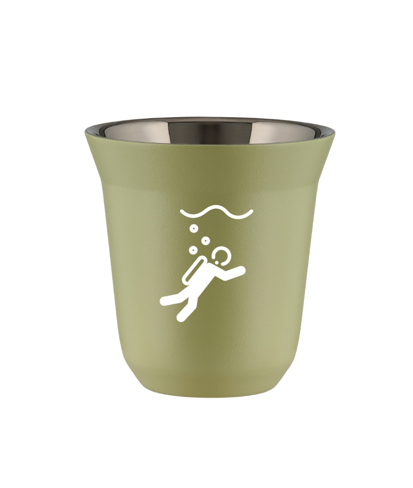 Kubek 150 ml PISTACJOWY "Nurkowanie (biały)"