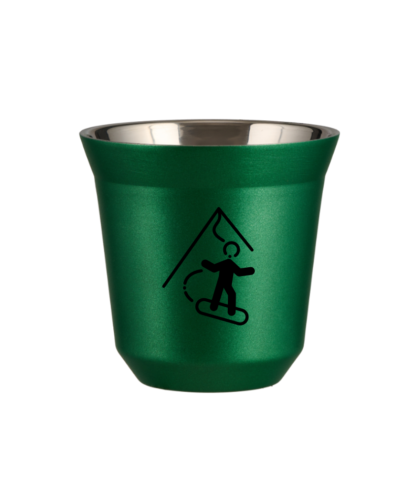 Kubek 80 ml ZIELONY METALIC "Snowboard"
