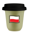 Kubek pistacjowy 150 ml, FLAGA POLSKI z pokrywka czarna kubek termiczny na kawe | 75,00 zł