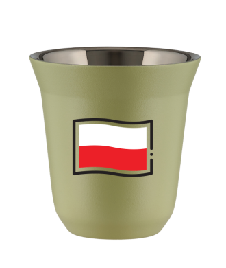 Kubek pistacjowy 150 ml, FLAGA POLSKI (czarny)