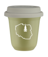 Kubek pistacjowy 150 ml, POLSKA (bialy) z pokrywka biala kubek termiczny na kawe | 75,00 zł