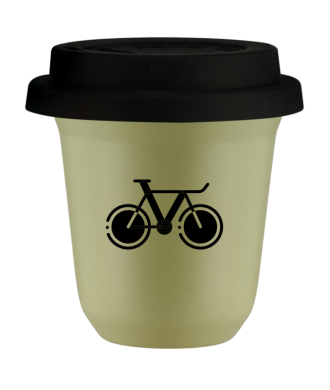 Kubek pistacjowy 150 ml, ROWER 1 (czarny) z pokrywka czarna kubek termiczny na kawe | 75,00 zł