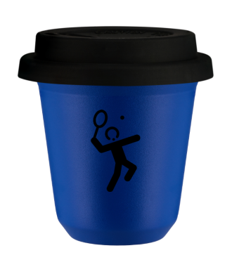 Kubek navy blue 150 ml, TENIS 2 z pokrywka czarna