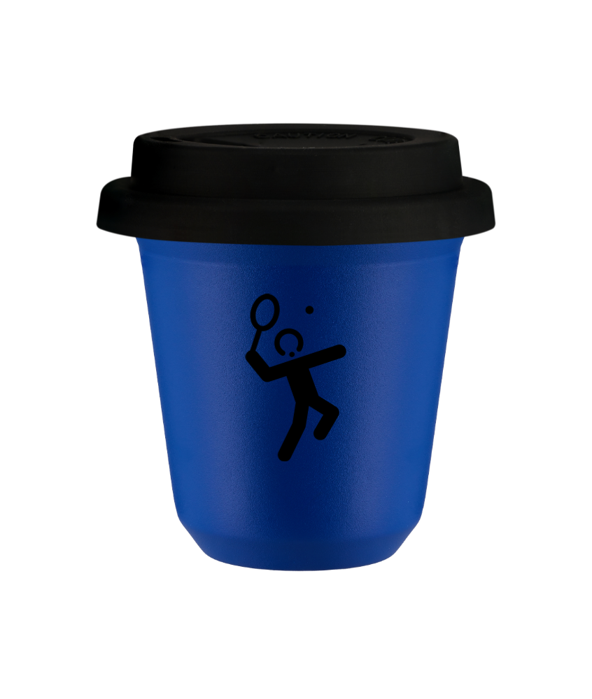 Kubek navy blue 150 ml, TENIS 2 (czarny) z pokrywka czarna kubek termiczny na kawe | 70,00 zł Kubek navy blue 150 ml, TENIS 2 (czarny) z pokrywka czarna kubek termiczny na kawe | 70,00 zł