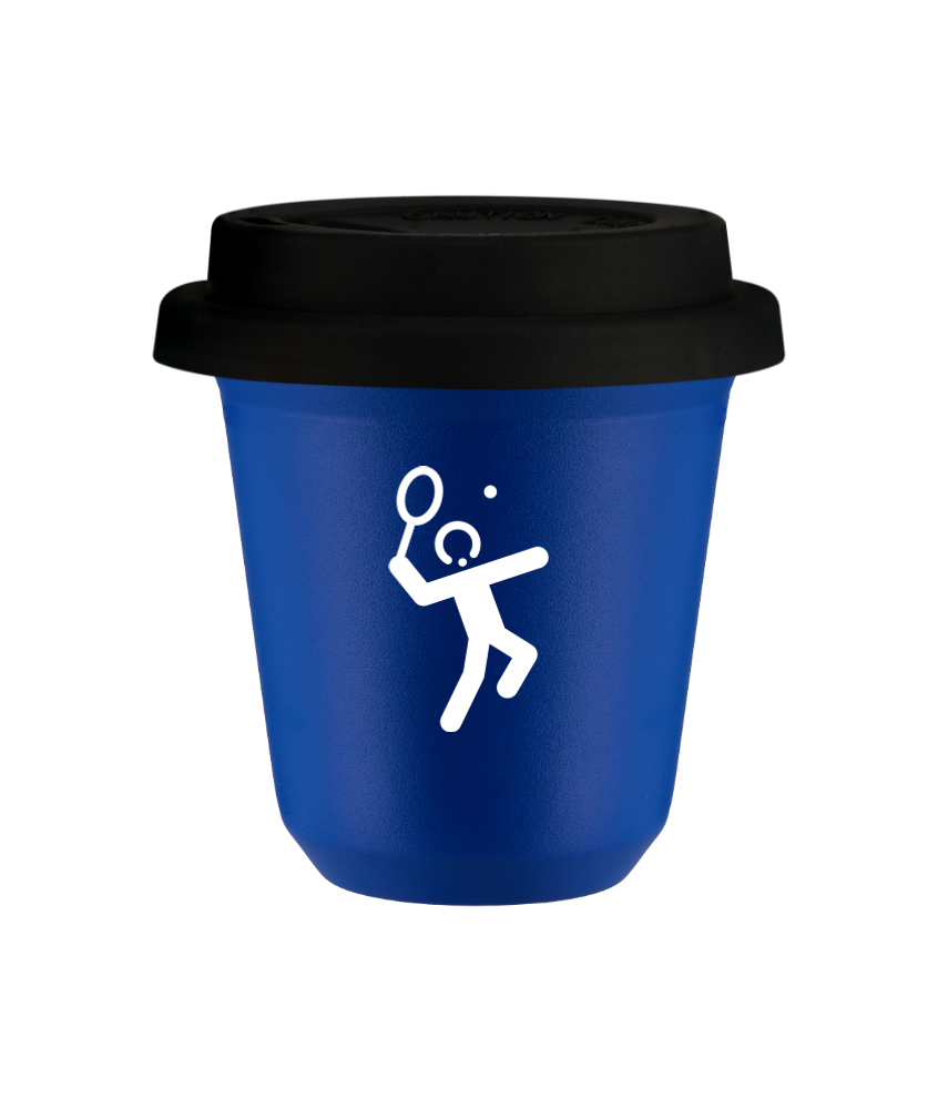 Kubek navy blue 150 ml, TENIS 2 (bialy) z pokrywka czarna kubek termiczny na kawe | 70,00 zł Kubek navy blue 150 ml, TENIS 2 (bialy) z pokrywka czarna kubek termiczny na kawe | 70,00 zł