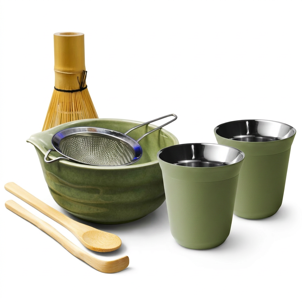 Zestaw do matchy + 2 kubki 240 ml Matcha Green